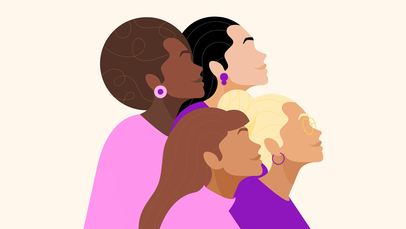 Ilustración de cuatro mujeres